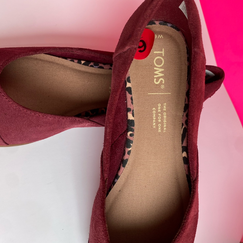 TOMS women’s Jutti Neat flats in suede Burgundy 6 - Picture 7 of 14